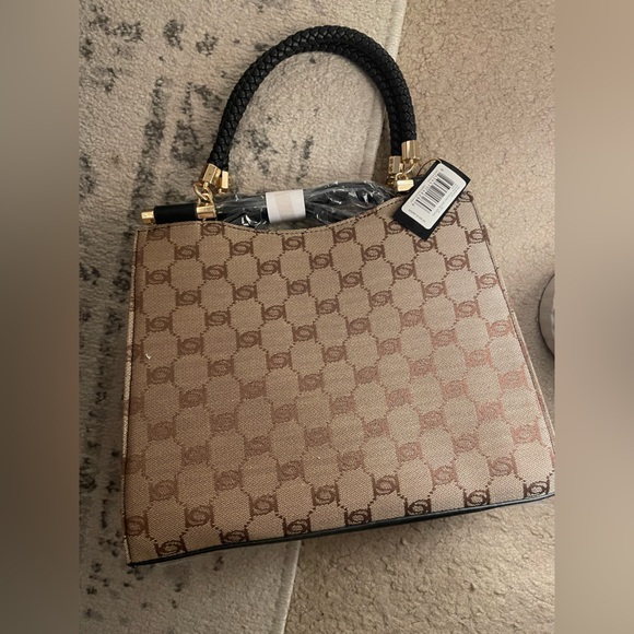 BEBE ๐ค๐ค Crystal Agathe Jacquard Crystal medium Satchel Handbag purse bag NWT - Picture 7 of 14